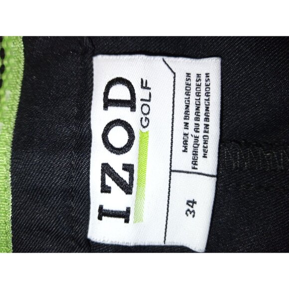 IZOD Men's Golf Shorts 1 Black 1  Tan Size 34 - Picture 4 of 9